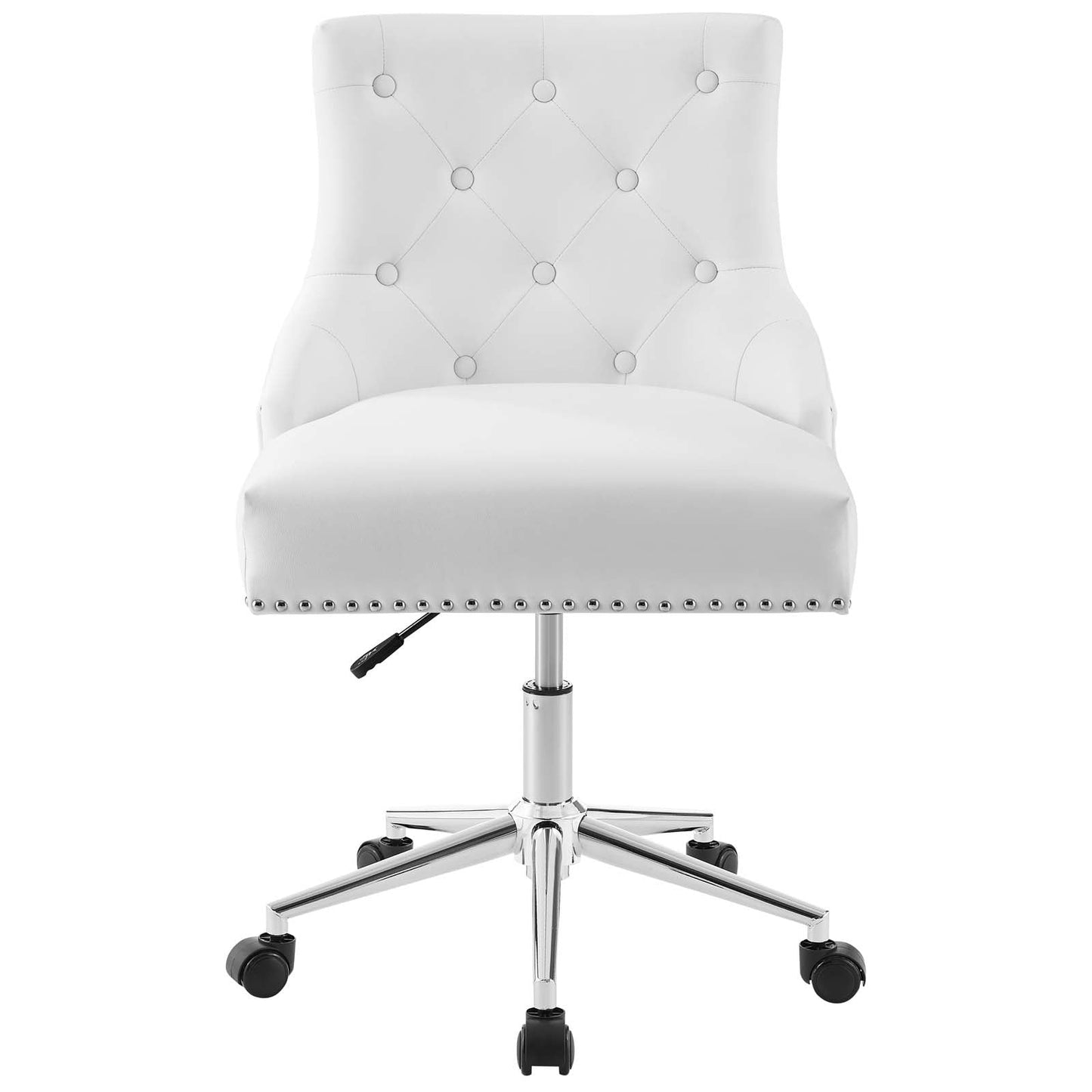 Regent Tufted Button Swivel Faux Leather Office Chair White EEI-3608-WHI