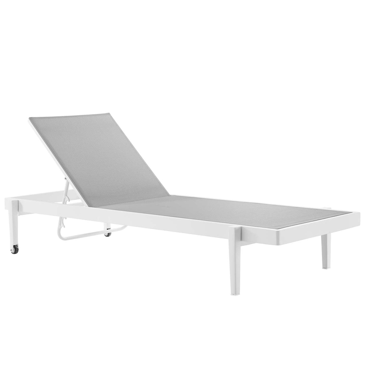 Charleston Outdoor Patio Chaise Lounge Chair White Gray EEI-3610-WHI-GRY