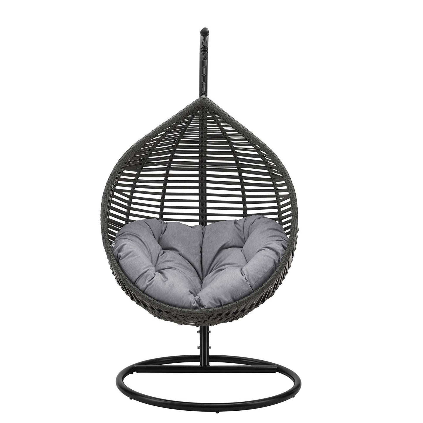 Garner Teardrop Outdoor Patio Swing Chair Gray Gray EEI-3614-GRY-GRY