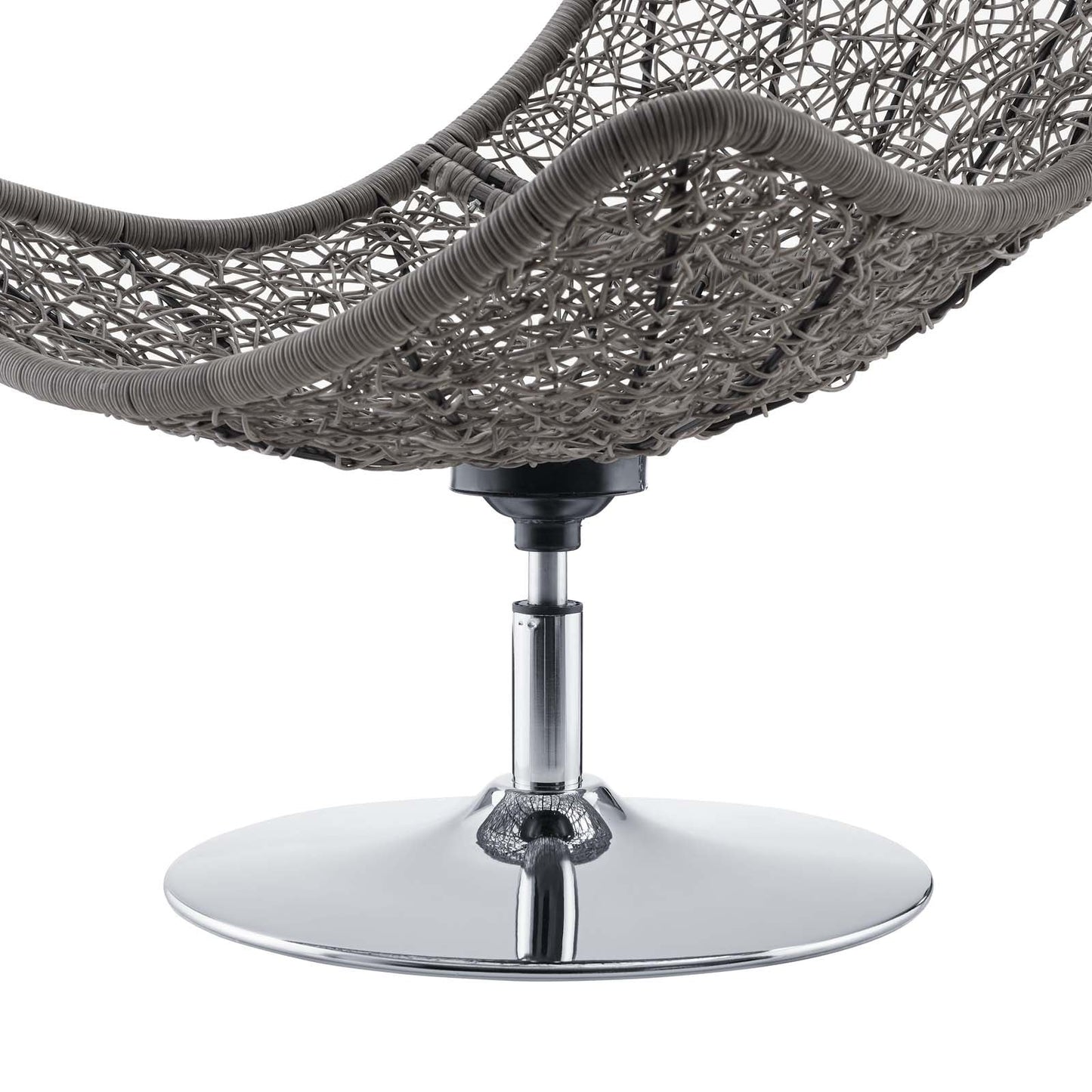 Brighton Wicker Rattan Outdoor Patio Swivel Lounge Chair Light Gray Gray EEI-3616-LGR-GRY