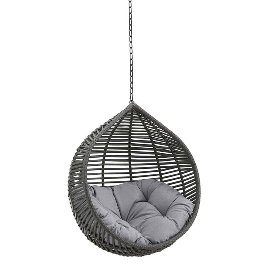 Garner Teardrop Outdoor Patio Swing Chair Without Stand Gray Gray EEI-3637-GRY-GRY