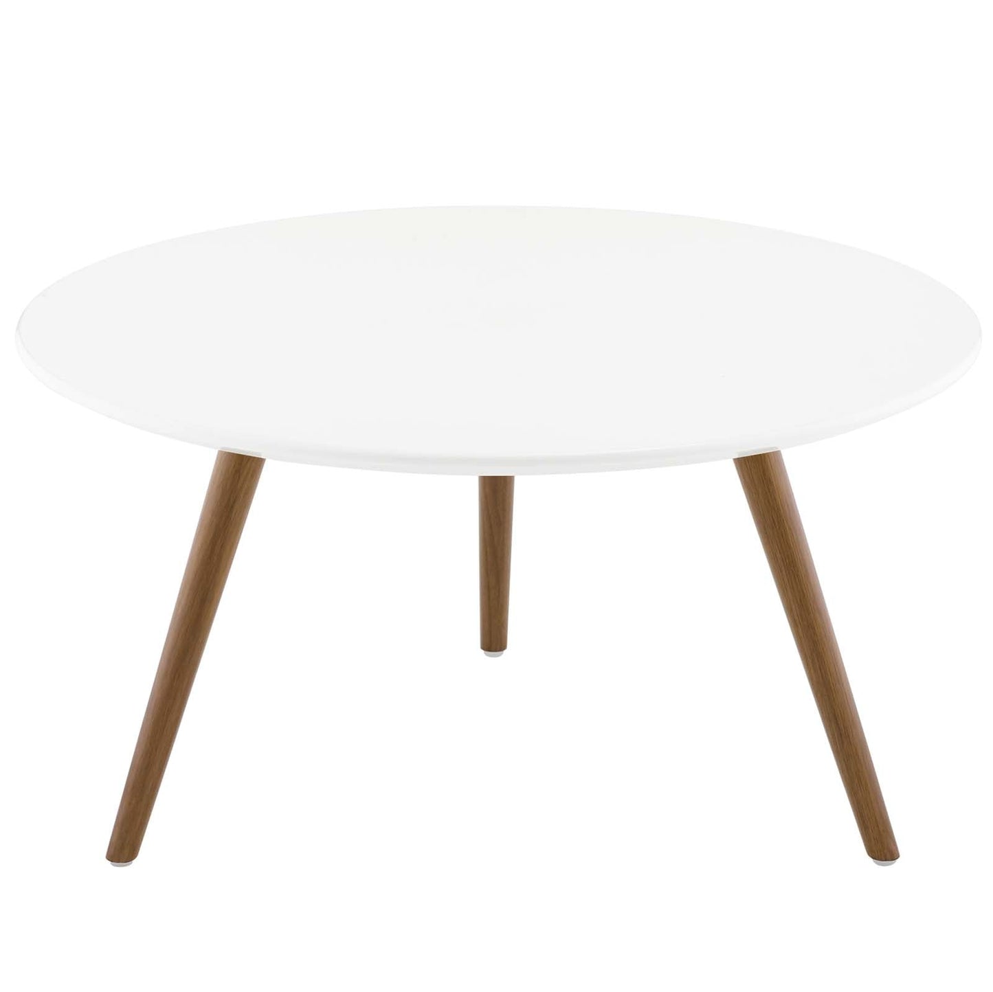 Lippa 28" Round Wood Top Coffee Table with Tripod Base Walnut White EEI-3658-WAL-WHI