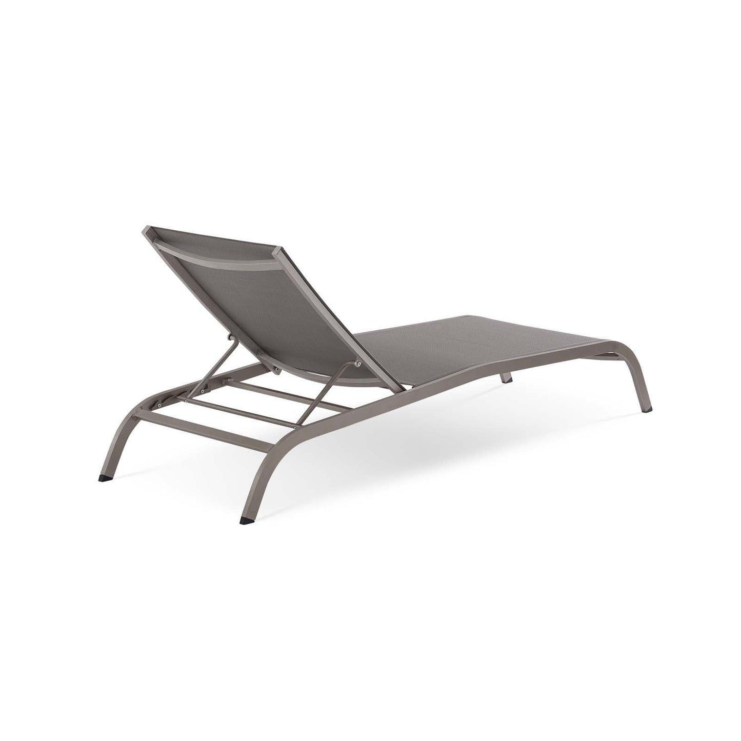 Savannah Mesh Chaise Outdoor Patio Aluminum Lounge Chair Gray EEI-3721-GRY