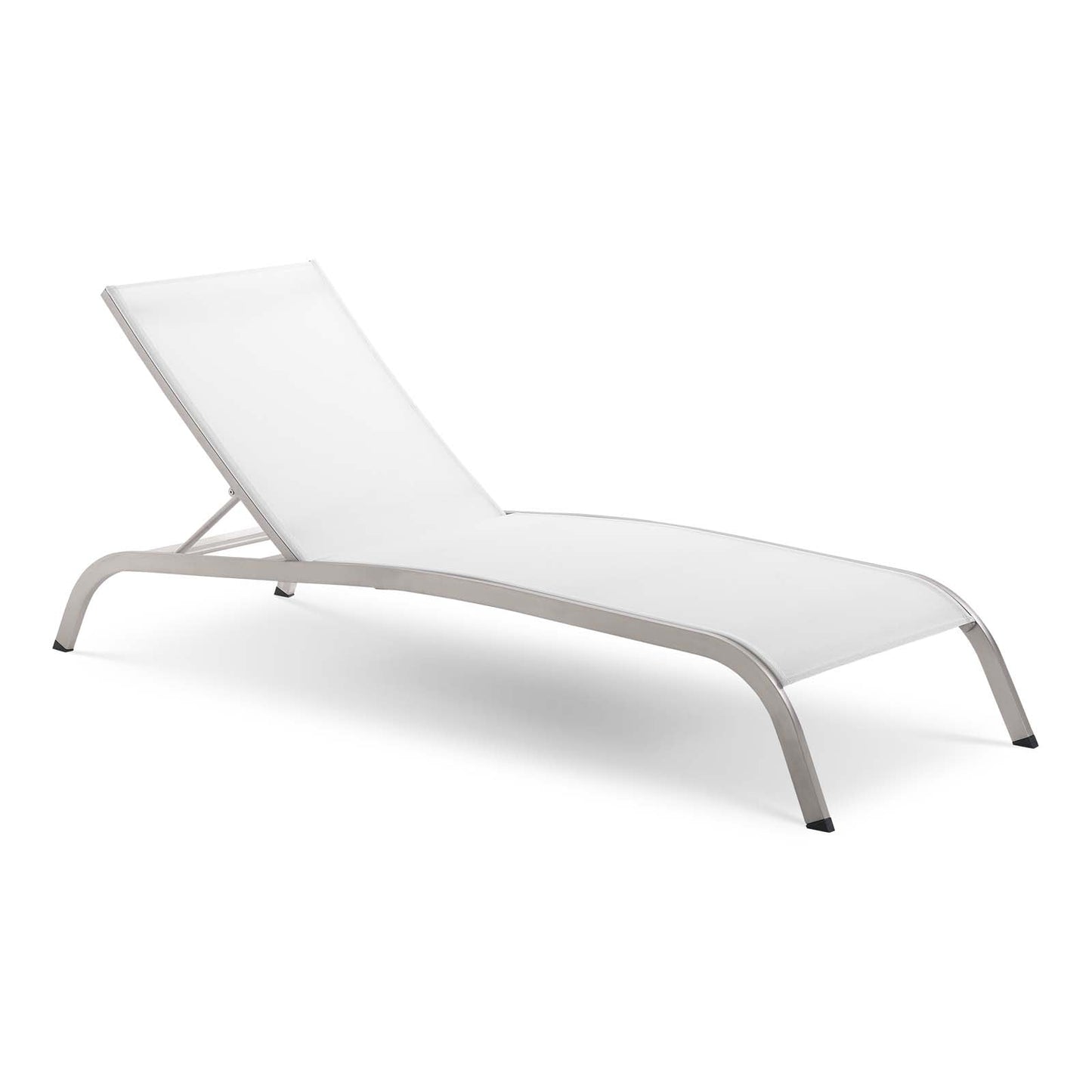 Savannah Mesh Chaise Outdoor Patio Aluminum Lounge Chair White EEI-3721-WHI