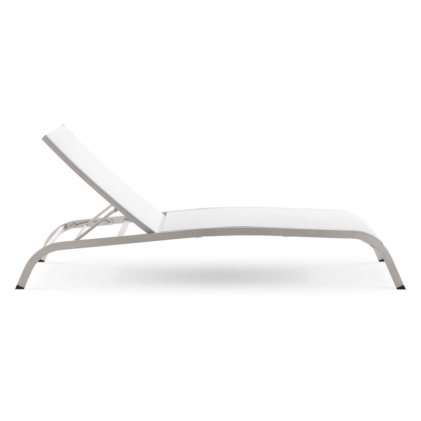 Savannah Mesh Chaise Outdoor Patio Aluminum Lounge Chair White EEI-3721-WHI