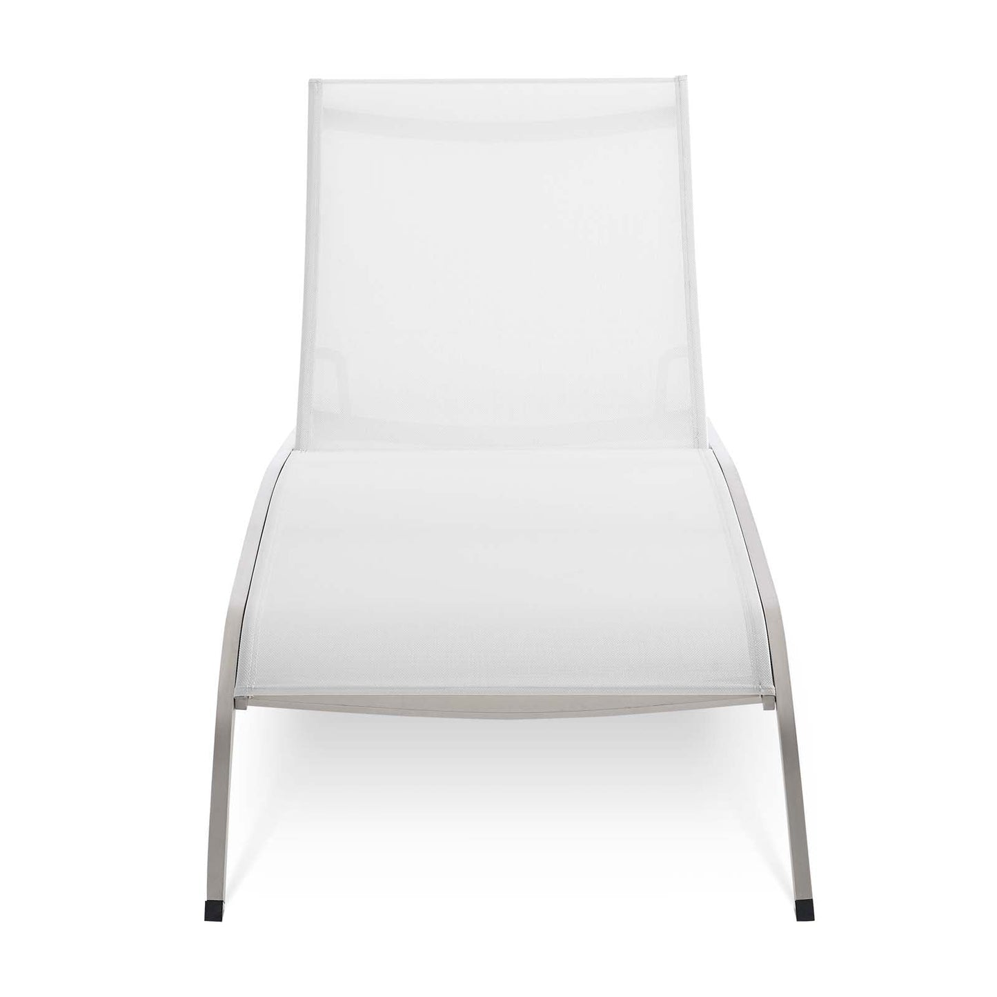 Savannah Mesh Chaise Outdoor Patio Aluminum Lounge Chair White EEI-3721-WHI