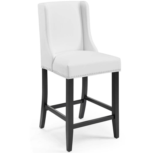 Baron Faux Leather Counter Stool White EEI-3736-WHI