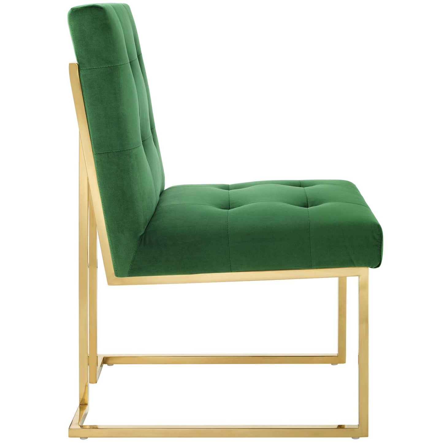 Privy Gold Stainless Steel Performance Velvet Dining Chair Gold Emerald EEI-3744-GLD-EME