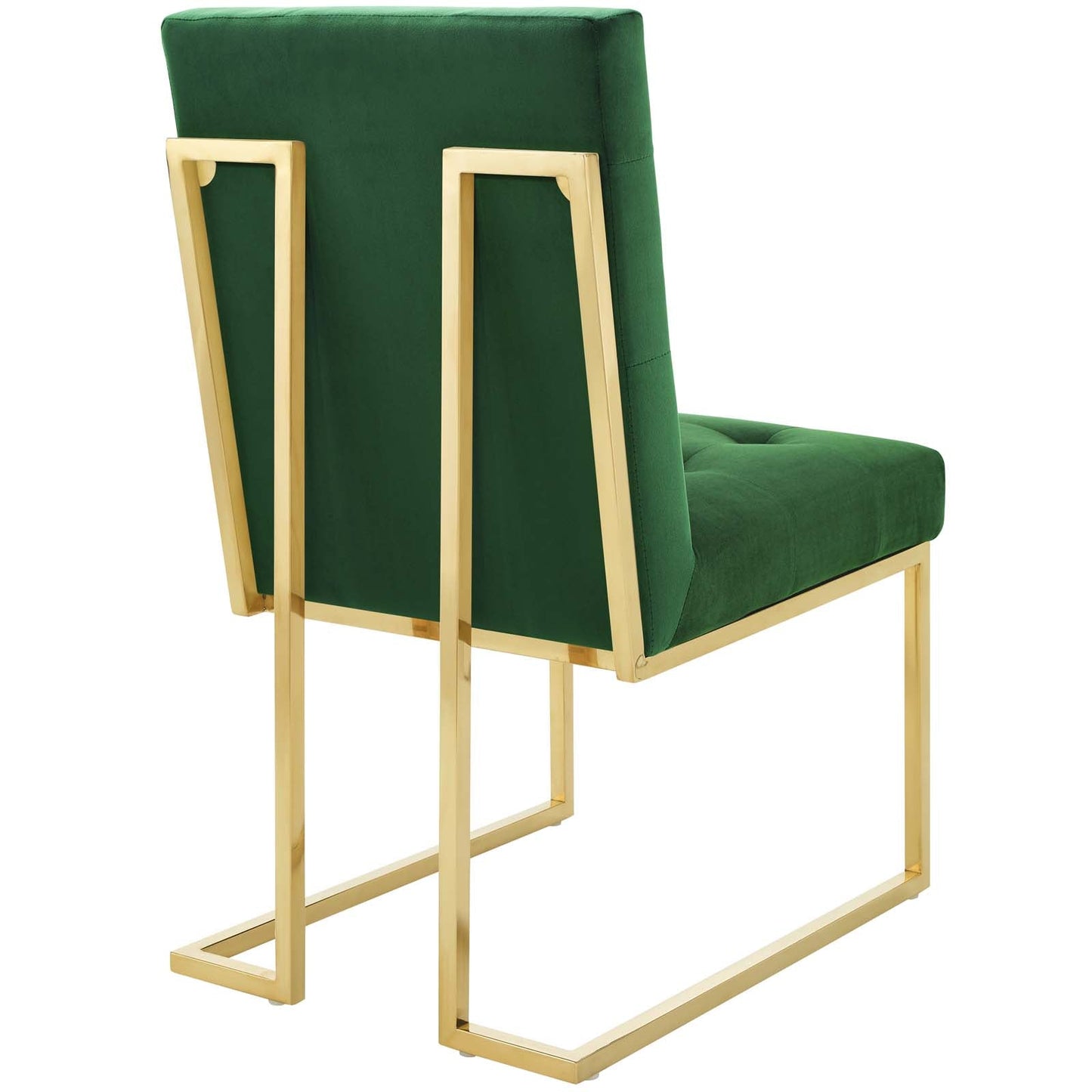 Privy Gold Stainless Steel Performance Velvet Dining Chair Gold Emerald EEI-3744-GLD-EME