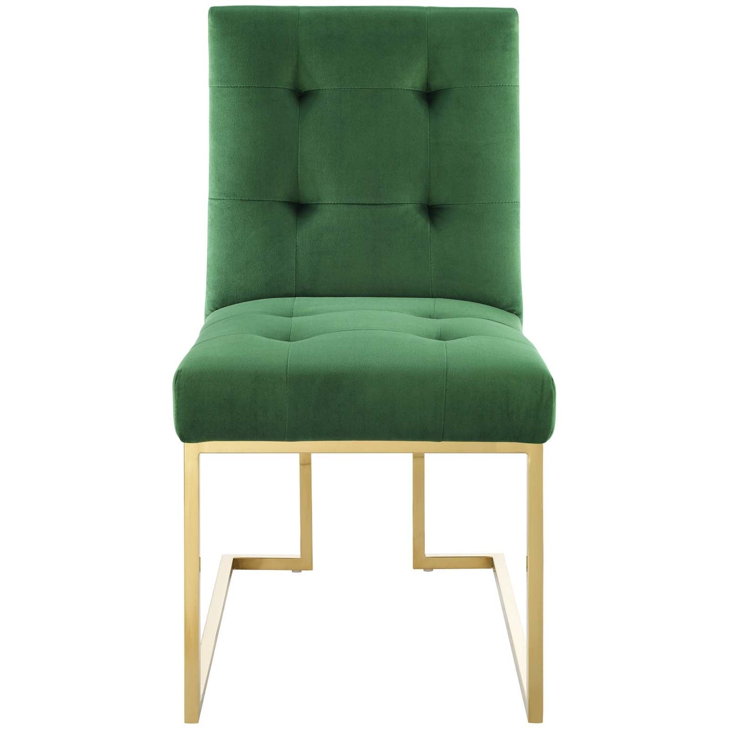 Privy Gold Stainless Steel Performance Velvet Dining Chair Gold Emerald EEI-3744-GLD-EME