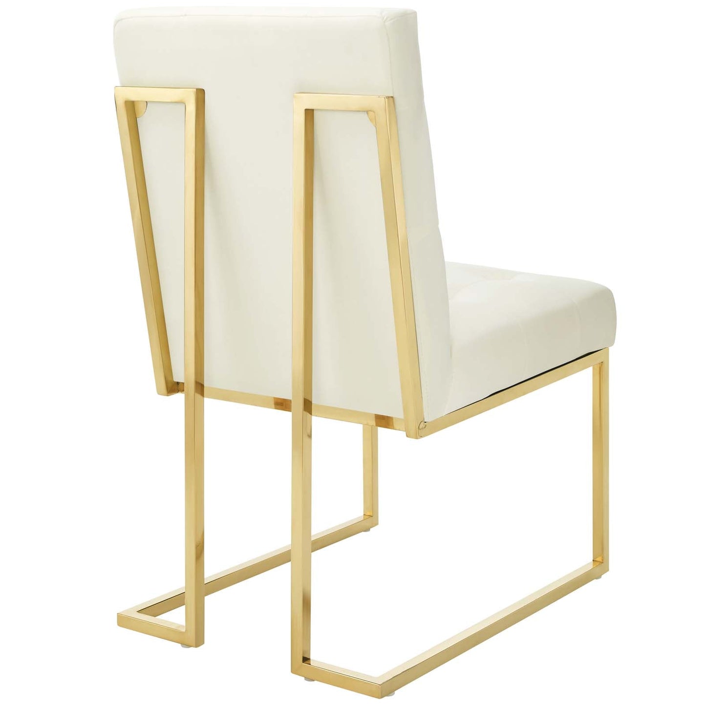 Privy Gold Stainless Steel Performance Velvet Dining Chair Gold Ivory EEI-3744-GLD-IVO