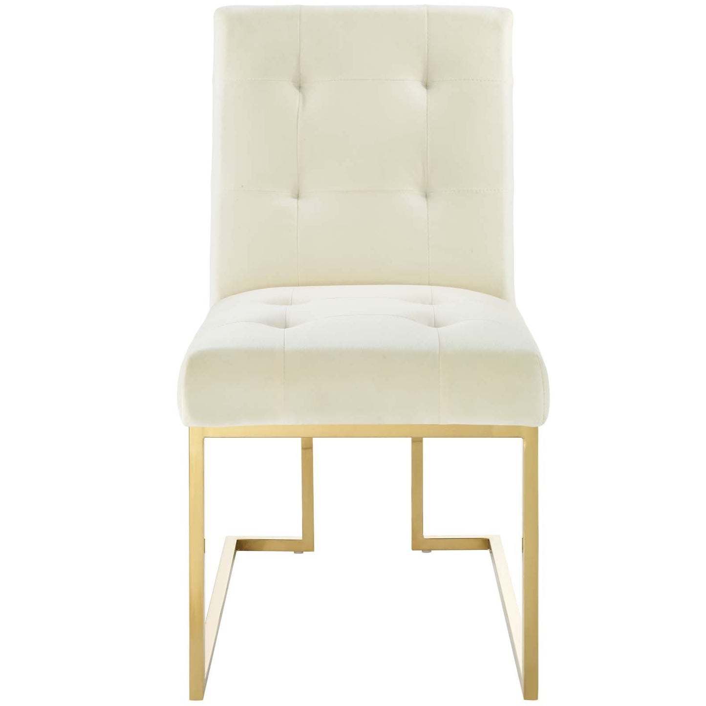 Privy Gold Stainless Steel Performance Velvet Dining Chair Gold Ivory EEI-3744-GLD-IVO