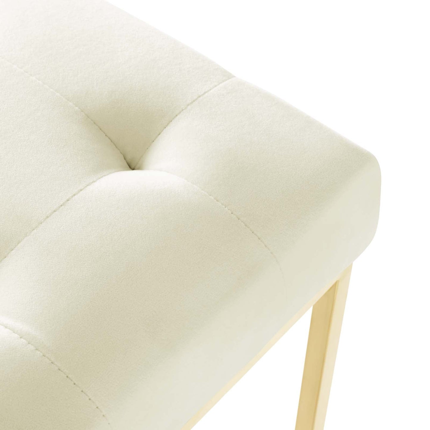 Privy Gold Stainless Steel Performance Velvet Dining Chair Gold Ivory EEI-3744-GLD-IVO