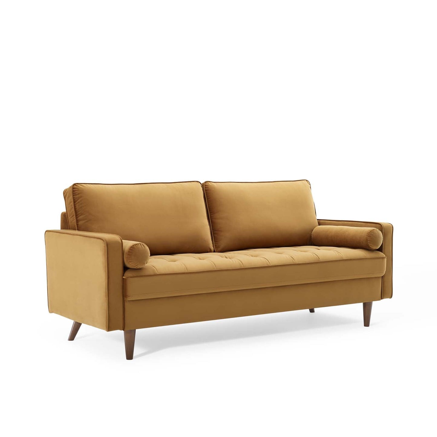 Valour Performance Velvet Sofa Cognac EEI-3764-COG