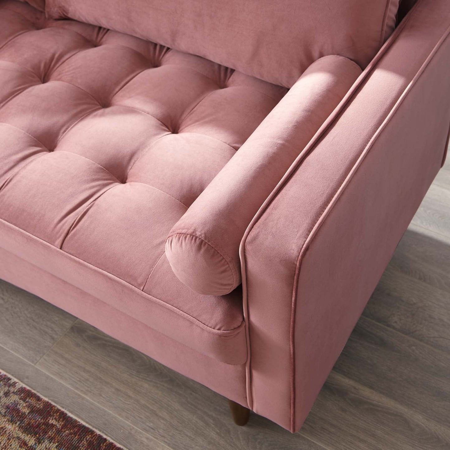 Valour Performance Velvet Sofa Dusty Rose EEI-3764-DUS