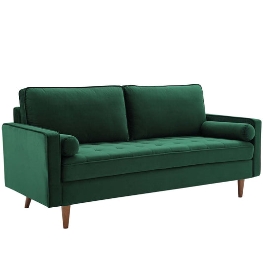 Valour Performance Velvet Sofa Green EEI-3764-GRN