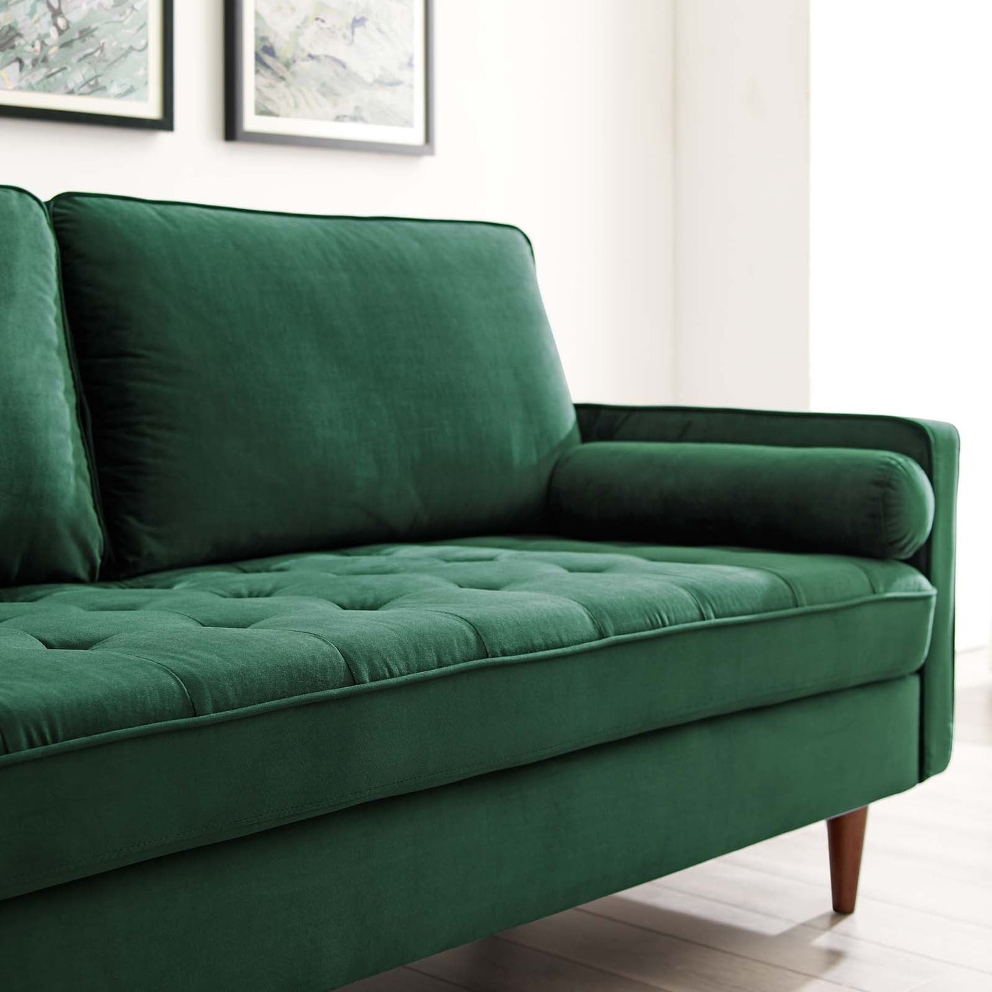 Valour Performance Velvet Sofa Green EEI-3764-GRN