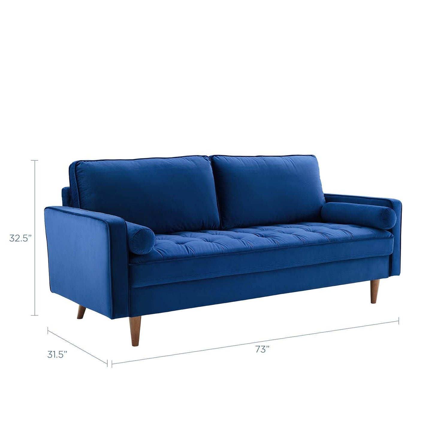 Valour Performance Velvet Sofa Navy EEI-3764-NAV