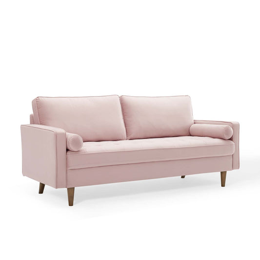 Valour Performance Velvet Sofa Pink EEI-3764-PNK