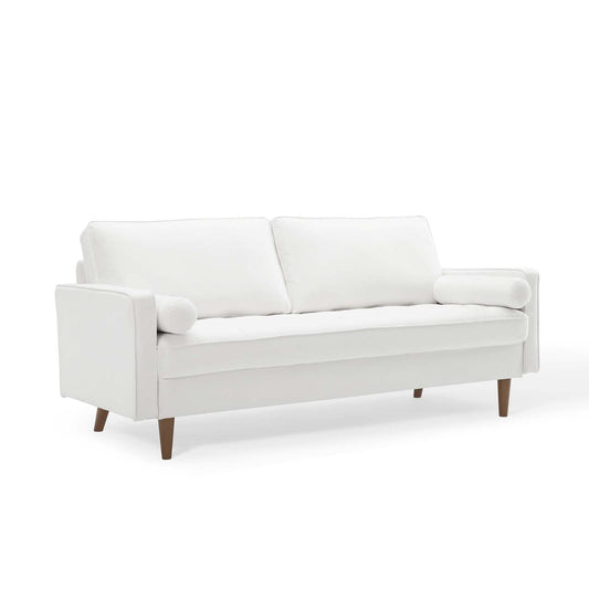 Valour Performance Velvet Sofa White EEI-3764-WHI