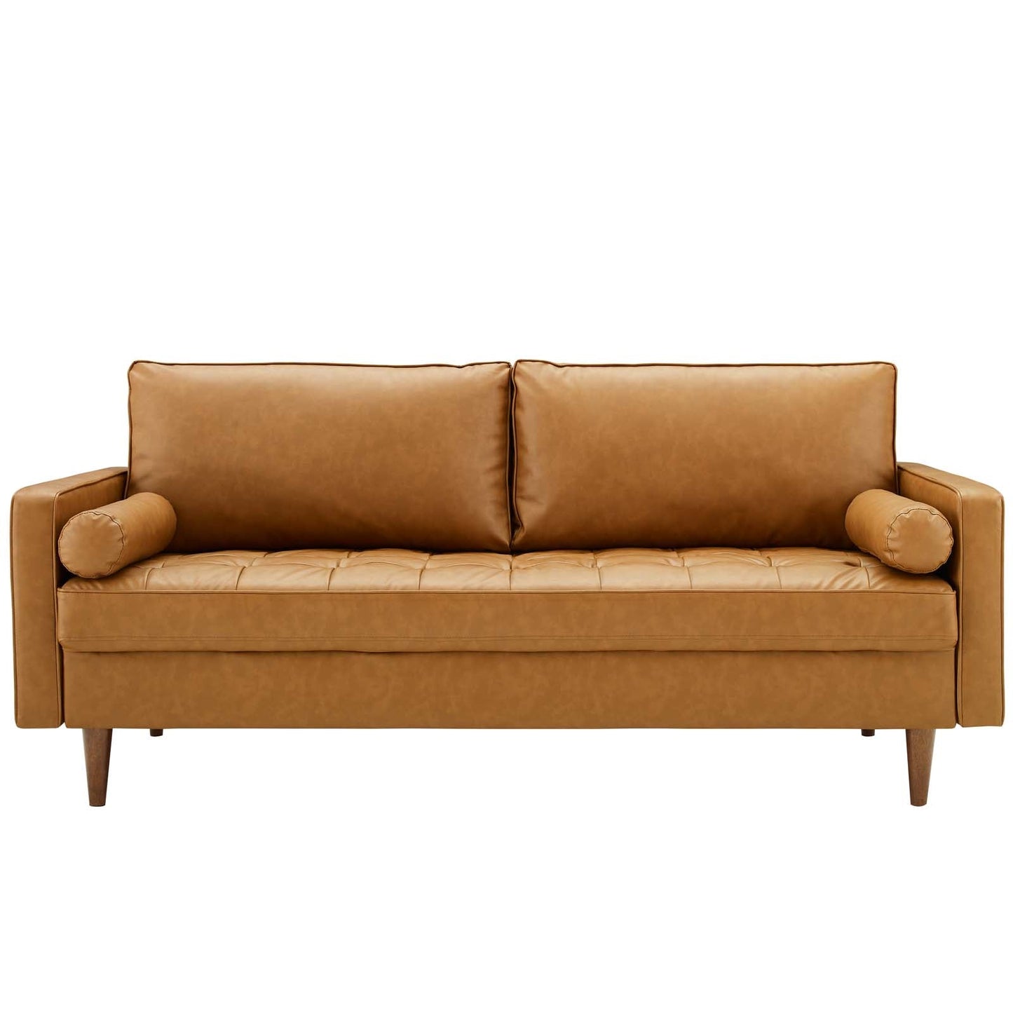 Valour Upholstered Faux Leather Sofa Tan EEI-3765-TAN