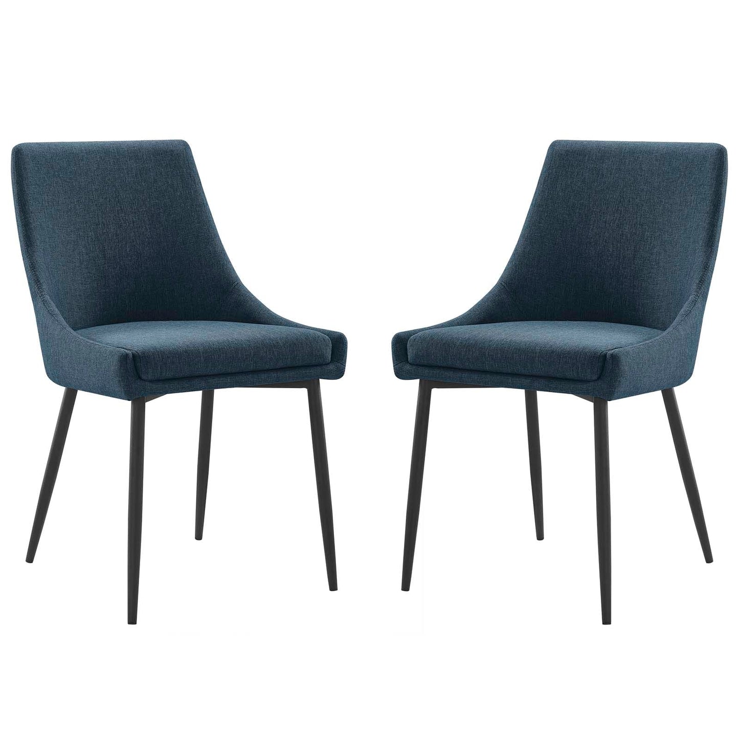 Viscount Upholstered Fabric Dining Chairs - Set of 2 Black Azure EEI-3809-BLK-AZU