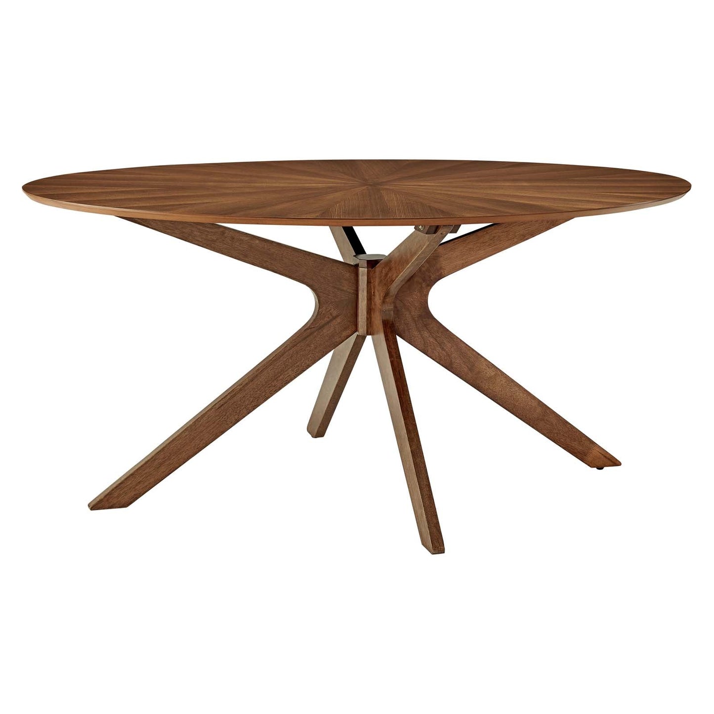 Crossroads 63" Oval Wood Dining Table Walnut EEI-3848-WAL