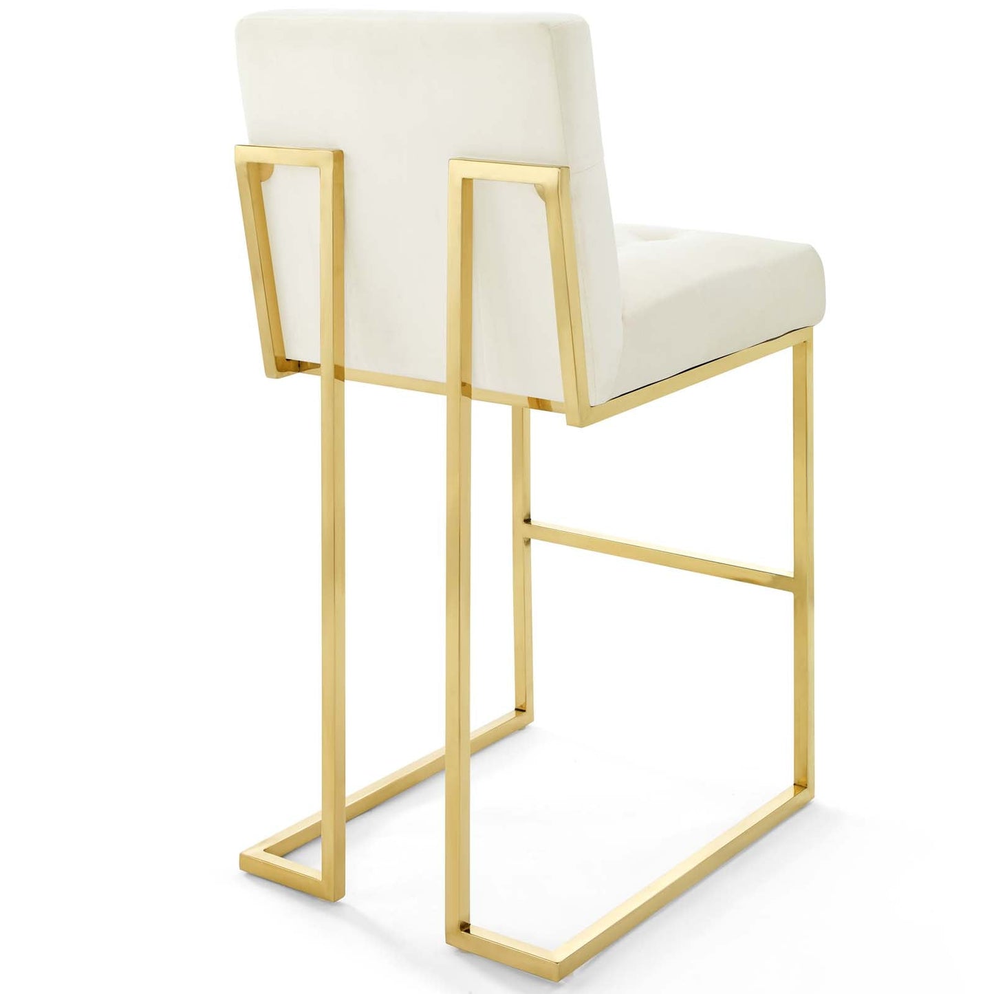 Privy Gold Stainless Steel Performance Velvet Bar Stool Gold Ivory EEI-3856-GLD-IVO