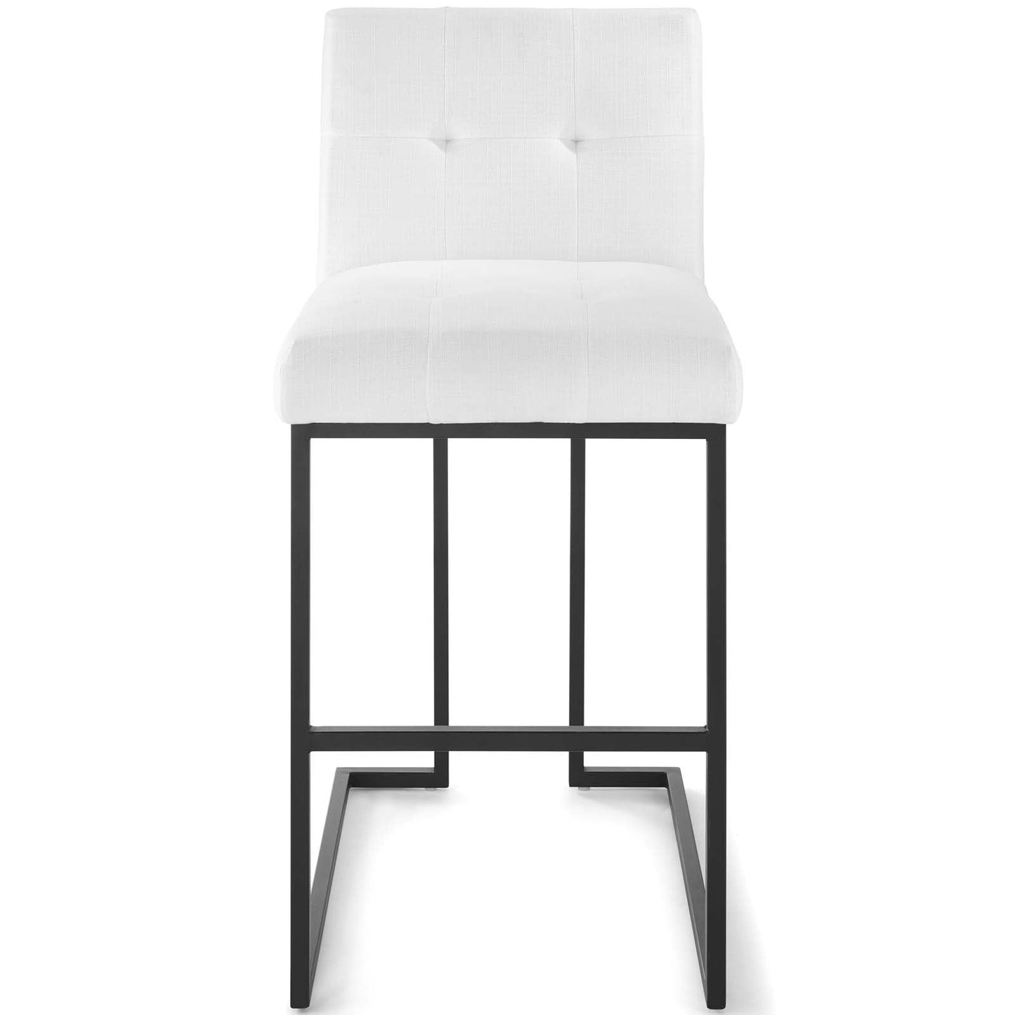 Privy Black Stainless Steel Upholstered Fabric Bar Stool Black White EEI-3857-BLK-WHI