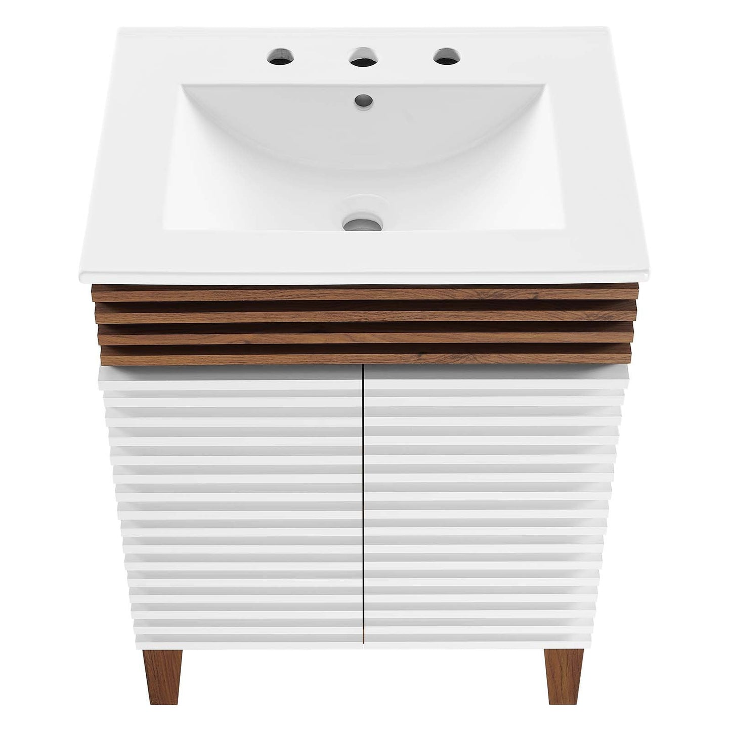 Render Bathroom Vanity White Walnut White EEI-3860-WHI-WAL-WHI