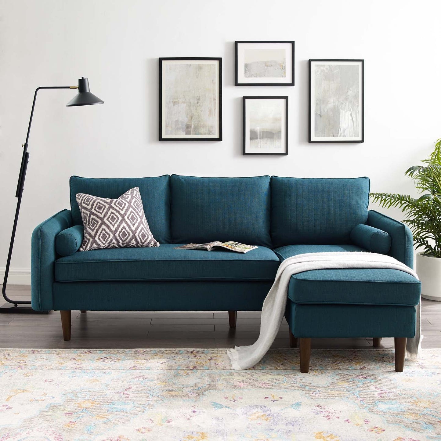 Revive Upholstered Right or Left Sectional Sofa Azure EEI-3867-AZU