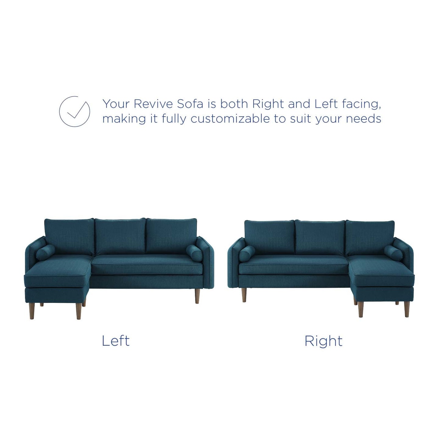 Revive Upholstered Right or Left Sectional Sofa Azure EEI-3867-AZU