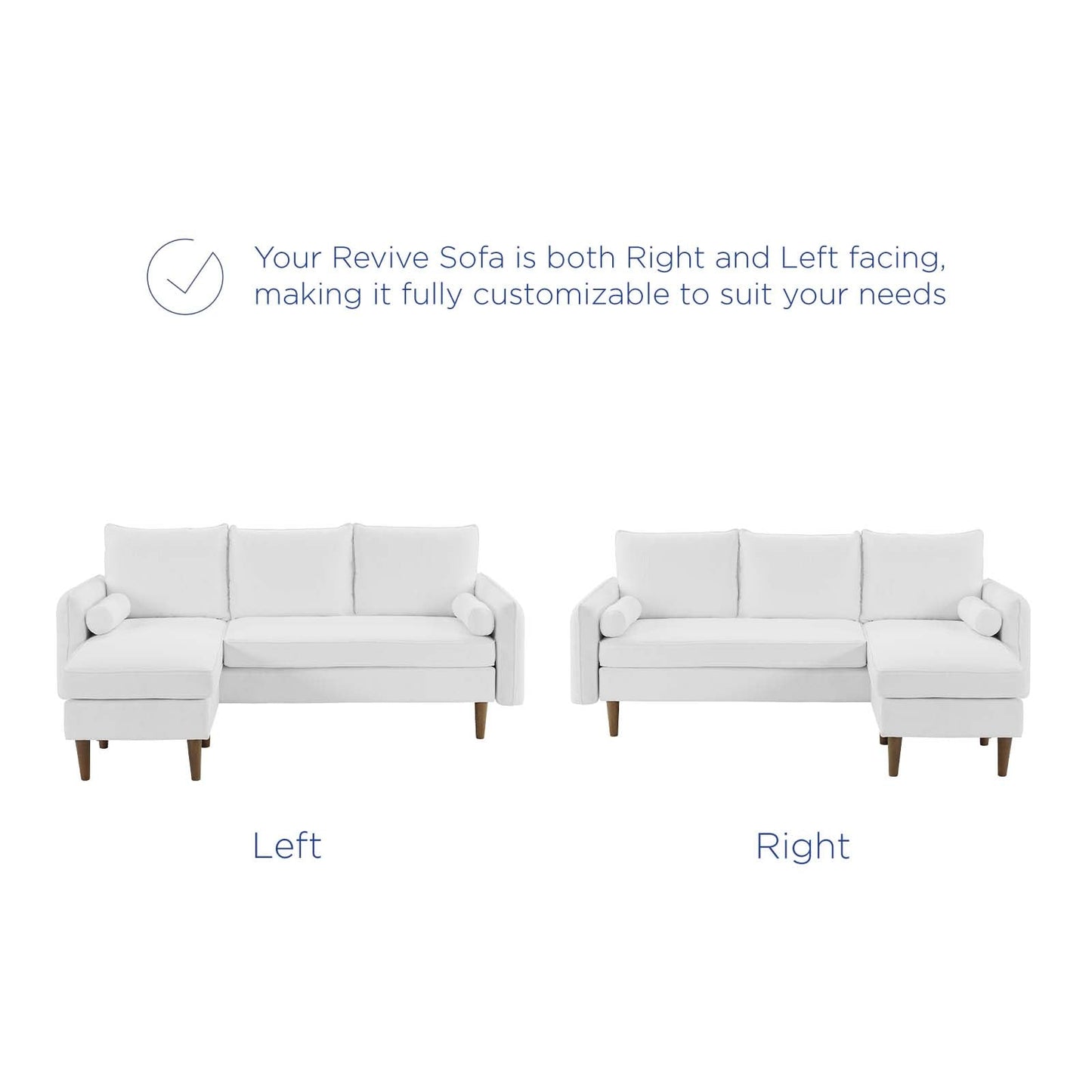 Revive Upholstered Right or Left Sectional Sofa White EEI-3867-WHI