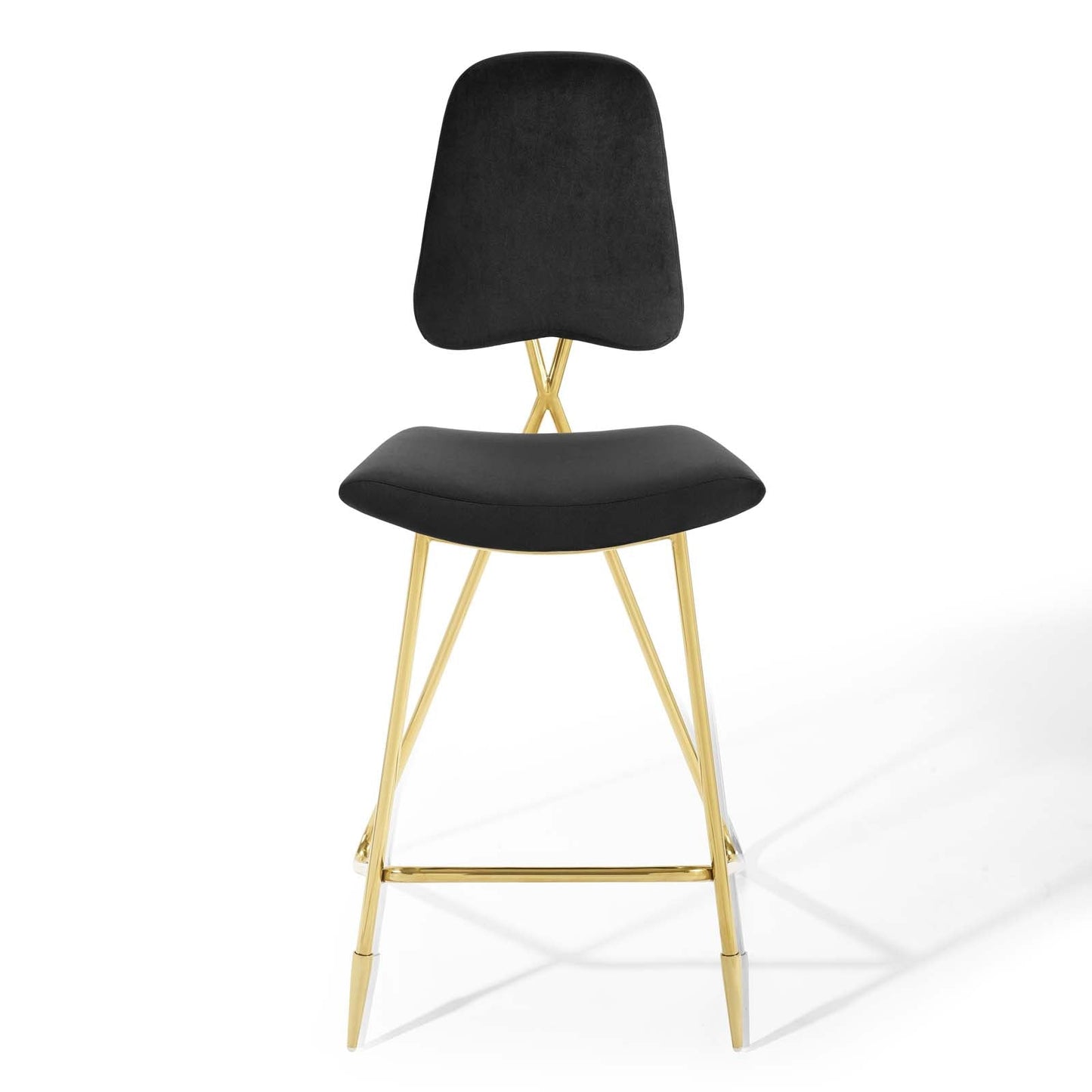 Ponder Performance Velvet Bar Stool Black EEI-3880-BLK