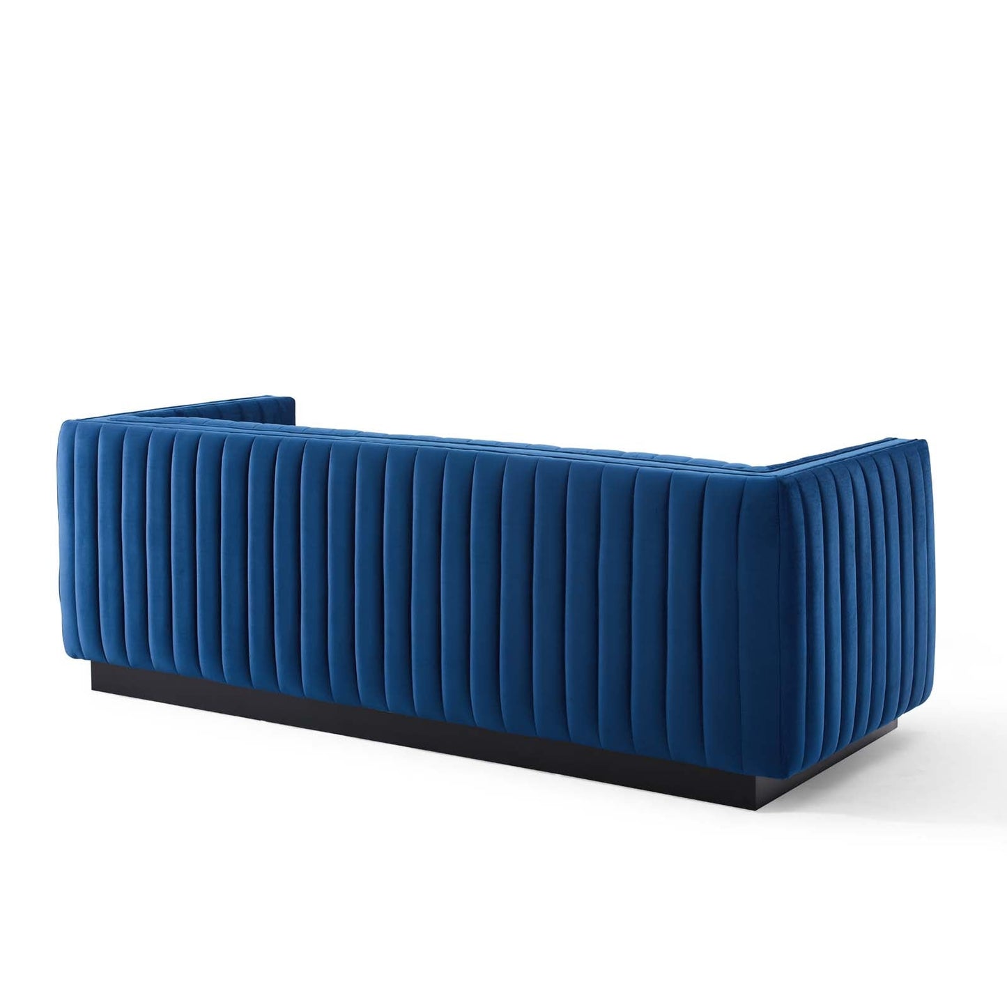 Conjure Channel Tufted Velvet Sofa Navy EEI-3885-NAV