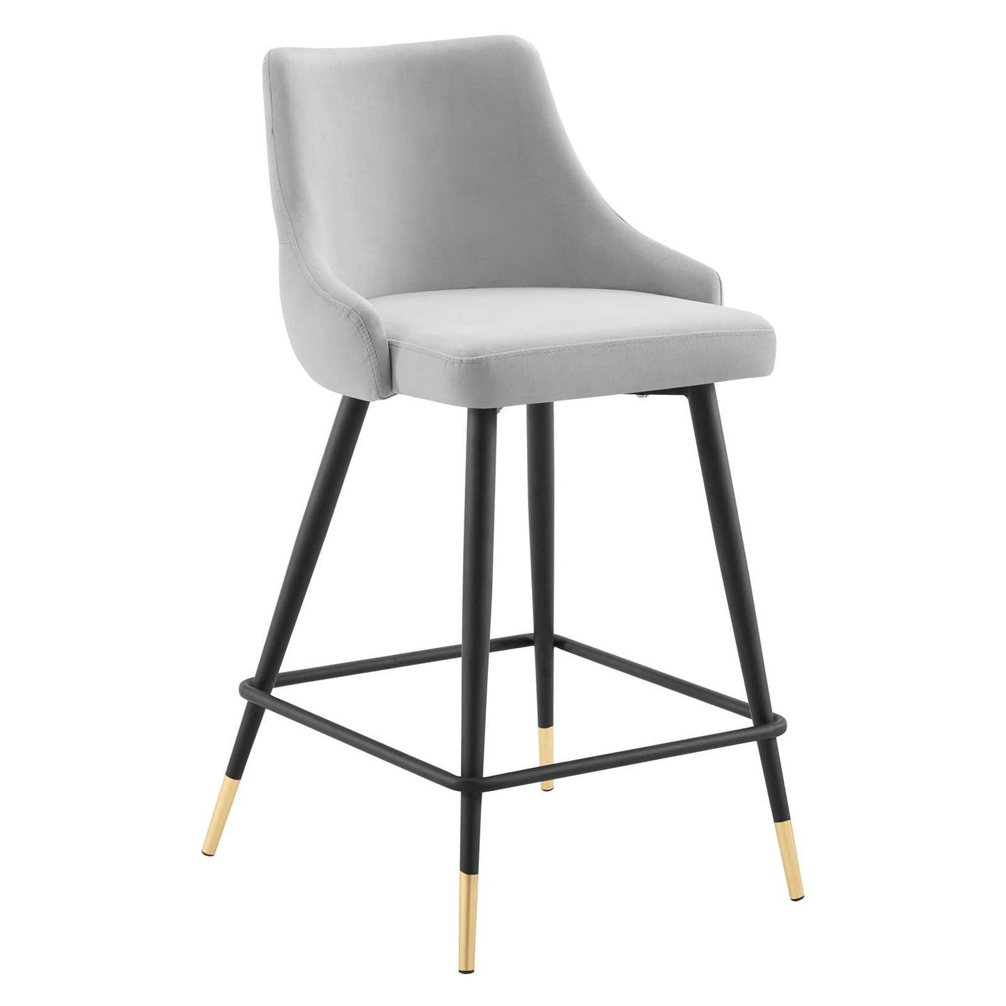 Adorn Performance Velvet Counter Stool Light Gray EEI-3908-LGR