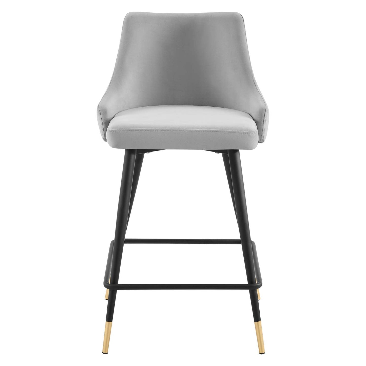 Adorn Performance Velvet Counter Stool Light Gray EEI-3908-LGR