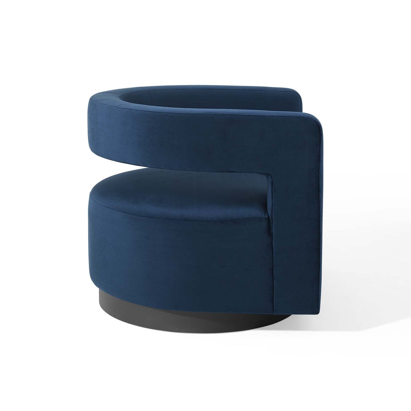 Spin Cutaway Performance Velvet Swivel Armchair Midnight Blue EEI-3947-MID