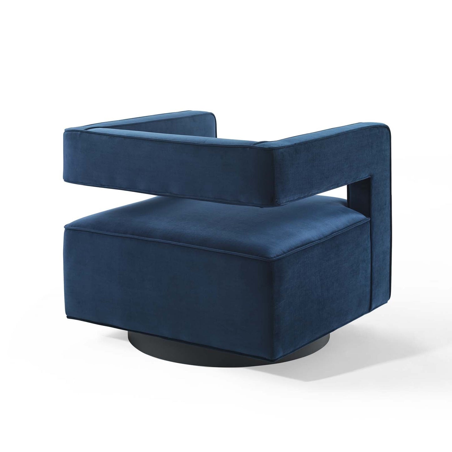 Booth Performance Velvet  Performance Velvet Swivel Armchair Midnight Blue EEI-3948-MID