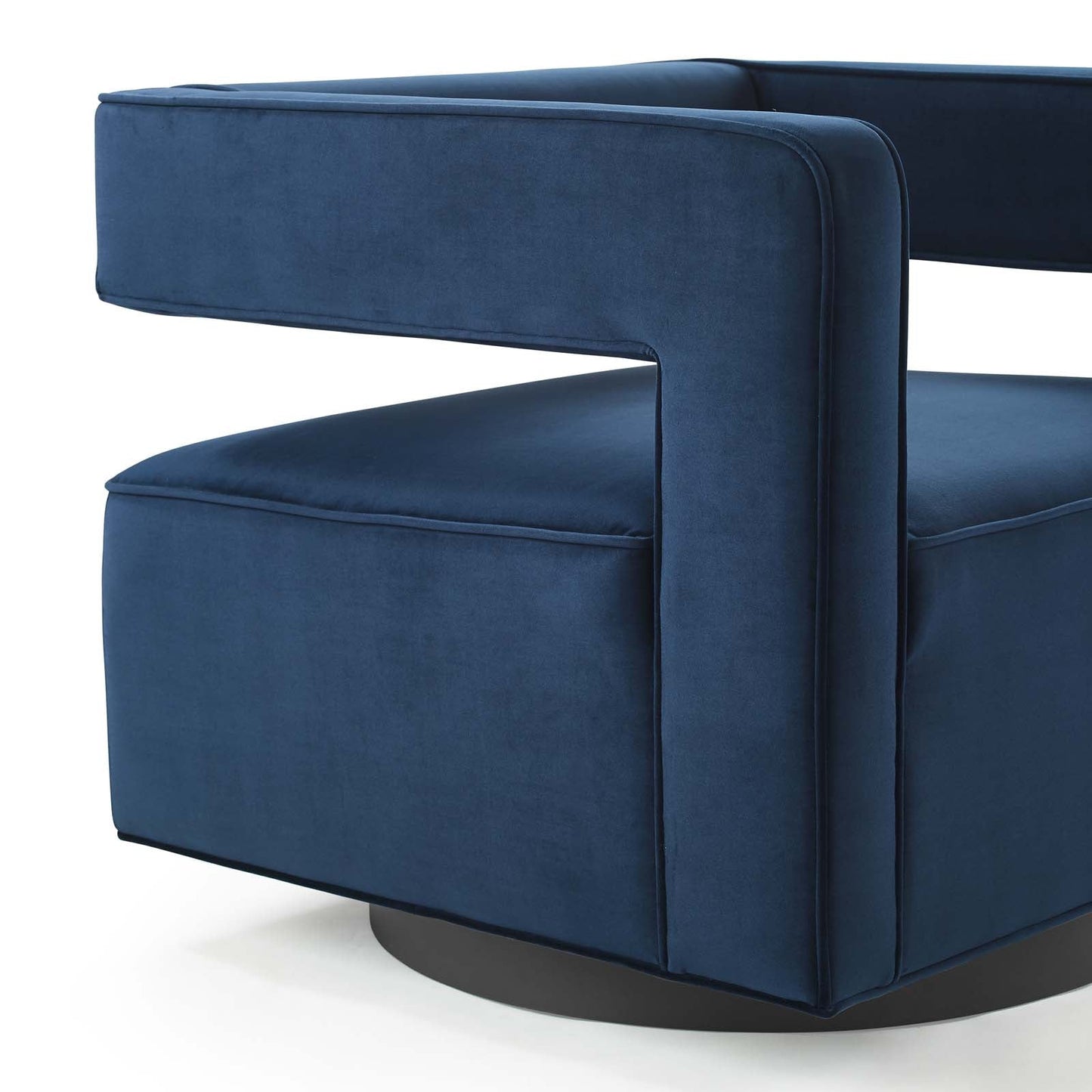 Booth Performance Velvet  Performance Velvet Swivel Armchair Midnight Blue EEI-3948-MID