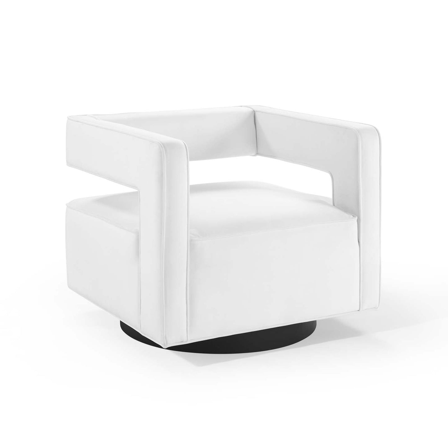 Booth Performance Velvet  Performance Velvet Swivel Armchair White EEI-3948-WHI