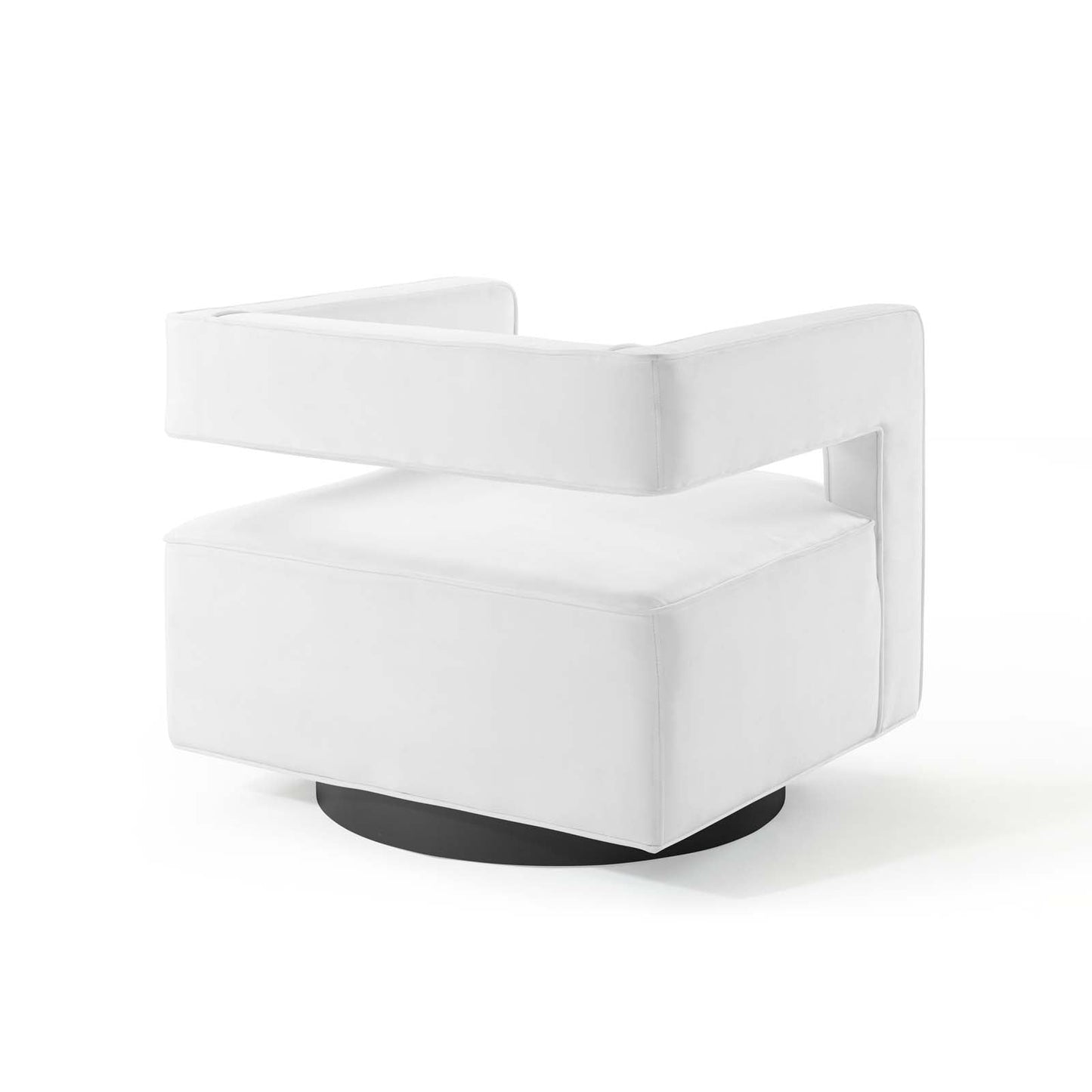 Booth Performance Velvet  Performance Velvet Swivel Armchair White EEI-3948-WHI