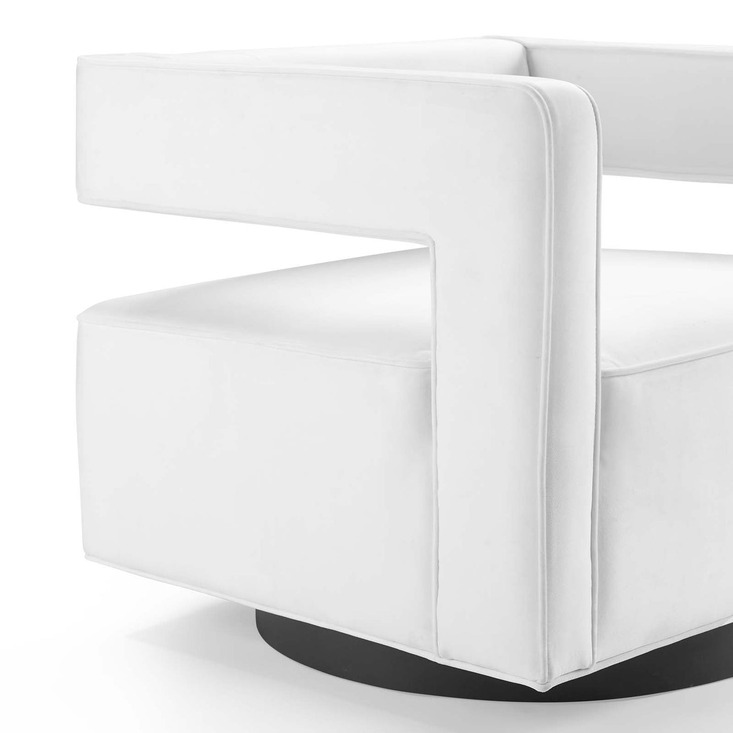 Booth Performance Velvet  Performance Velvet Swivel Armchair White EEI-3948-WHI