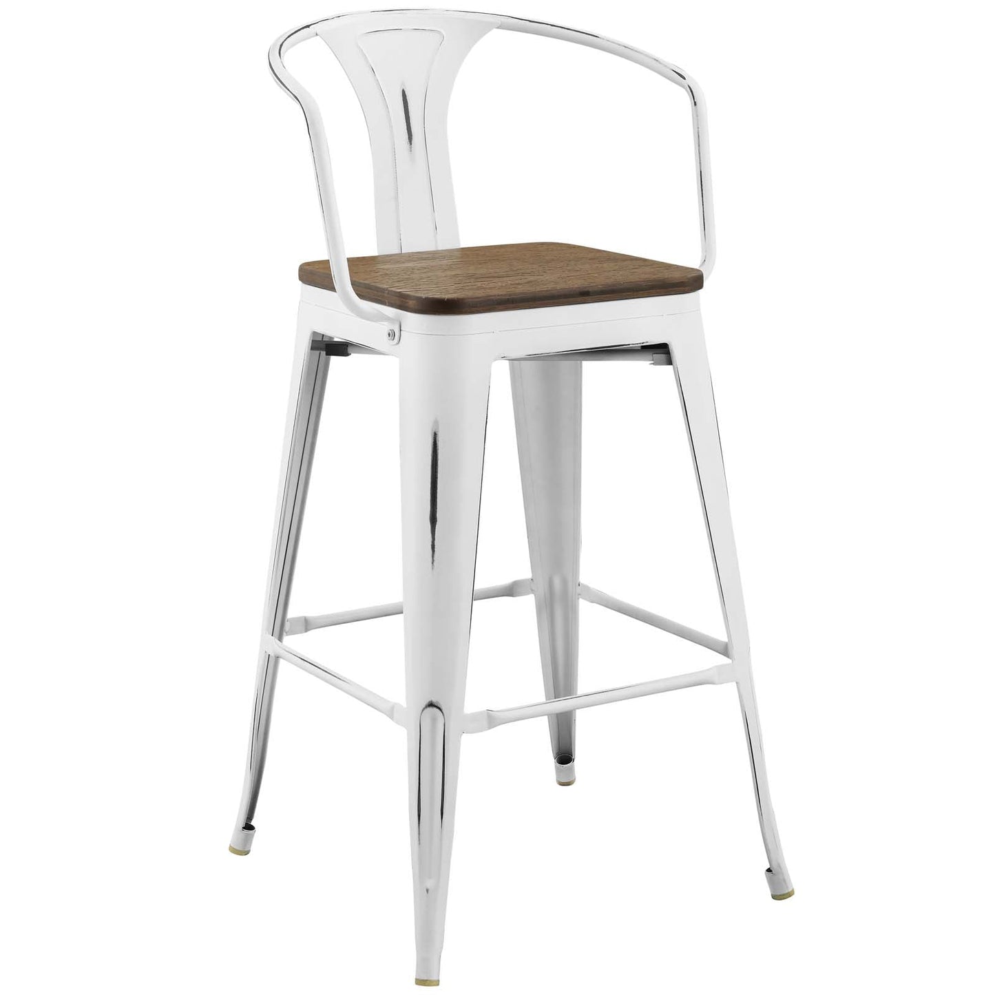 Promenade Bar Stool Set of 4 White EEI-3955-WHI