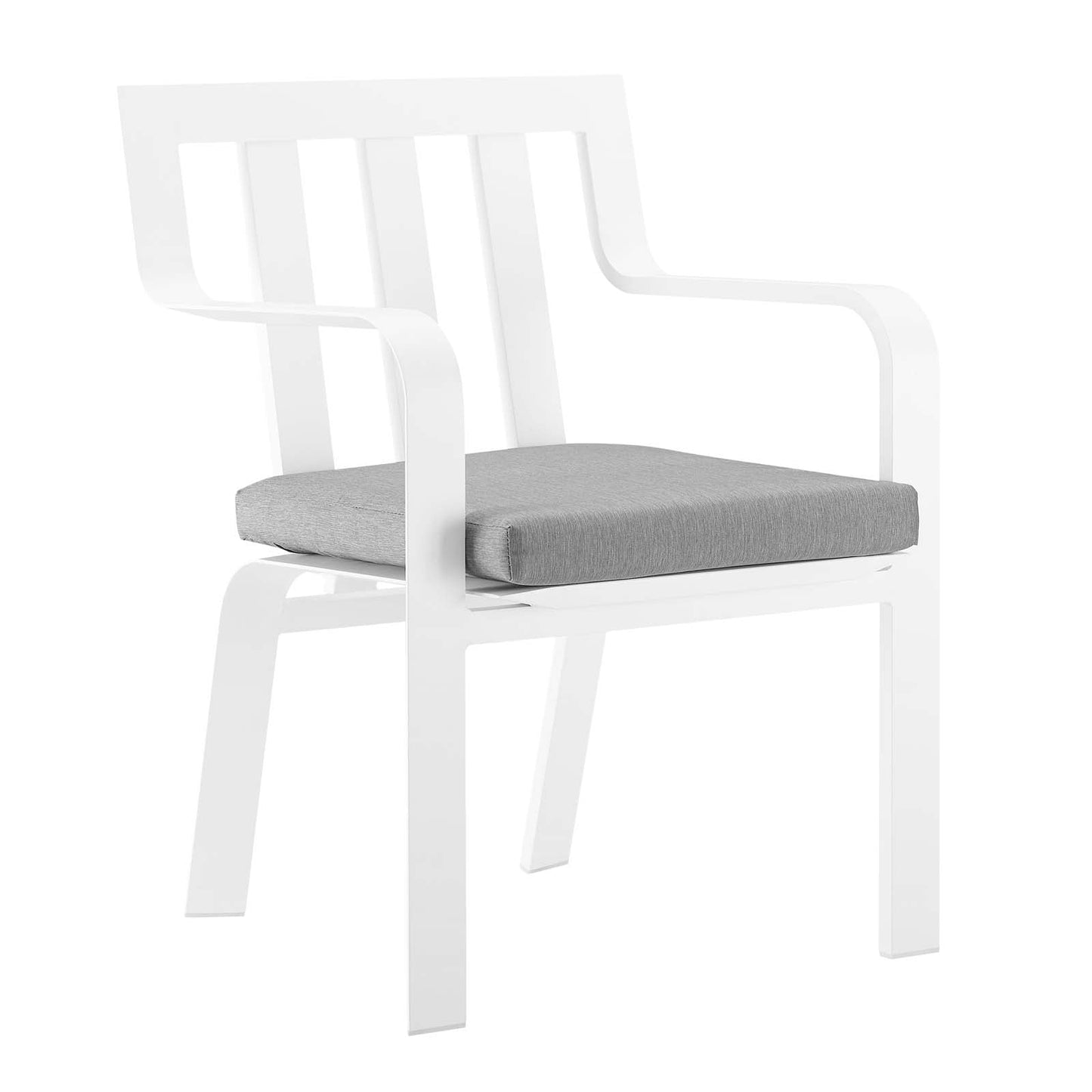 Baxley Outdoor Patio Aluminum Armchair Set of 2 White Gray EEI-3961-WHI-GRY