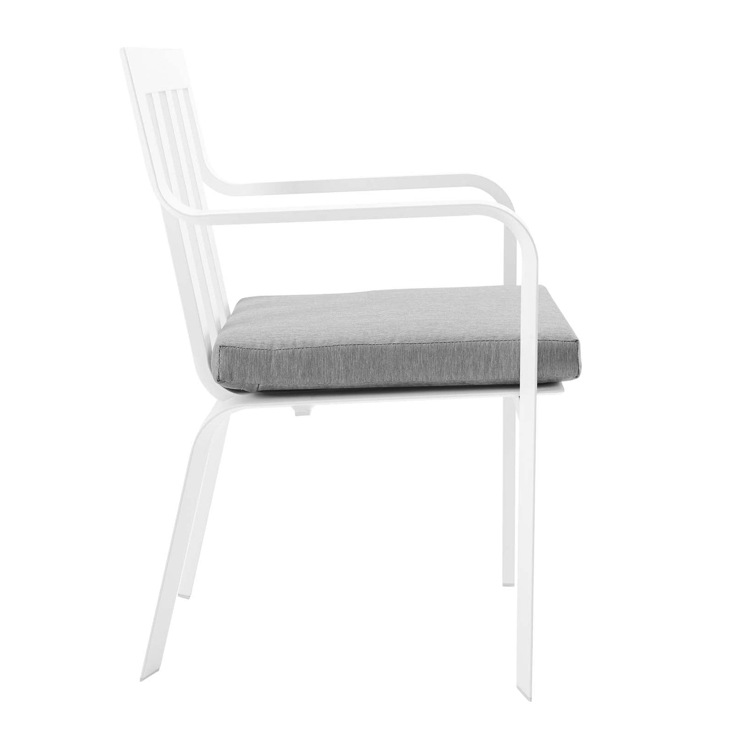 Baxley Outdoor Patio Aluminum Armchair Set of 2 White Gray EEI-3961-WHI-GRY