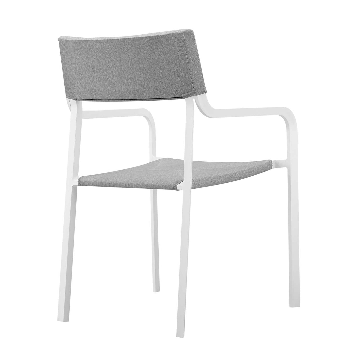 Raleigh Outdoor Patio Aluminum Armchair Set of 2 White Gray EEI-3962-WHI-GRY