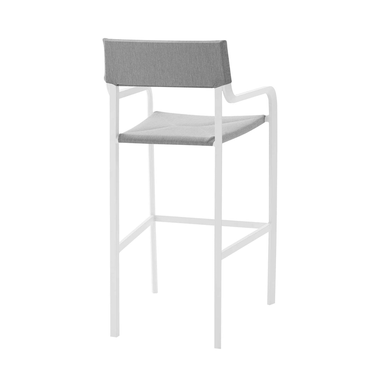 Raleigh Outdoor Patio Aluminum Bar Stool Set of 2 White Gray EEI-3963-WHI-GRY