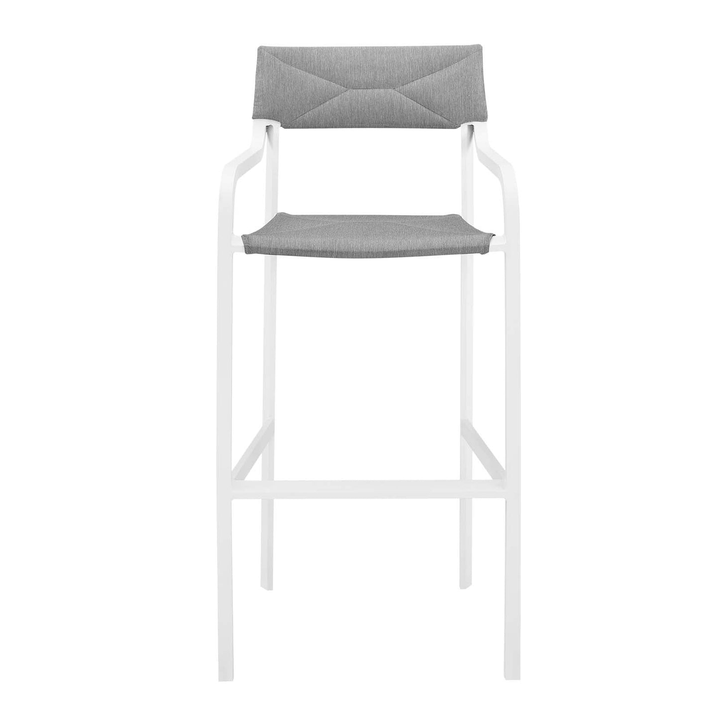 Raleigh Outdoor Patio Aluminum Bar Stool Set of 2 White Gray EEI-3963-WHI-GRY