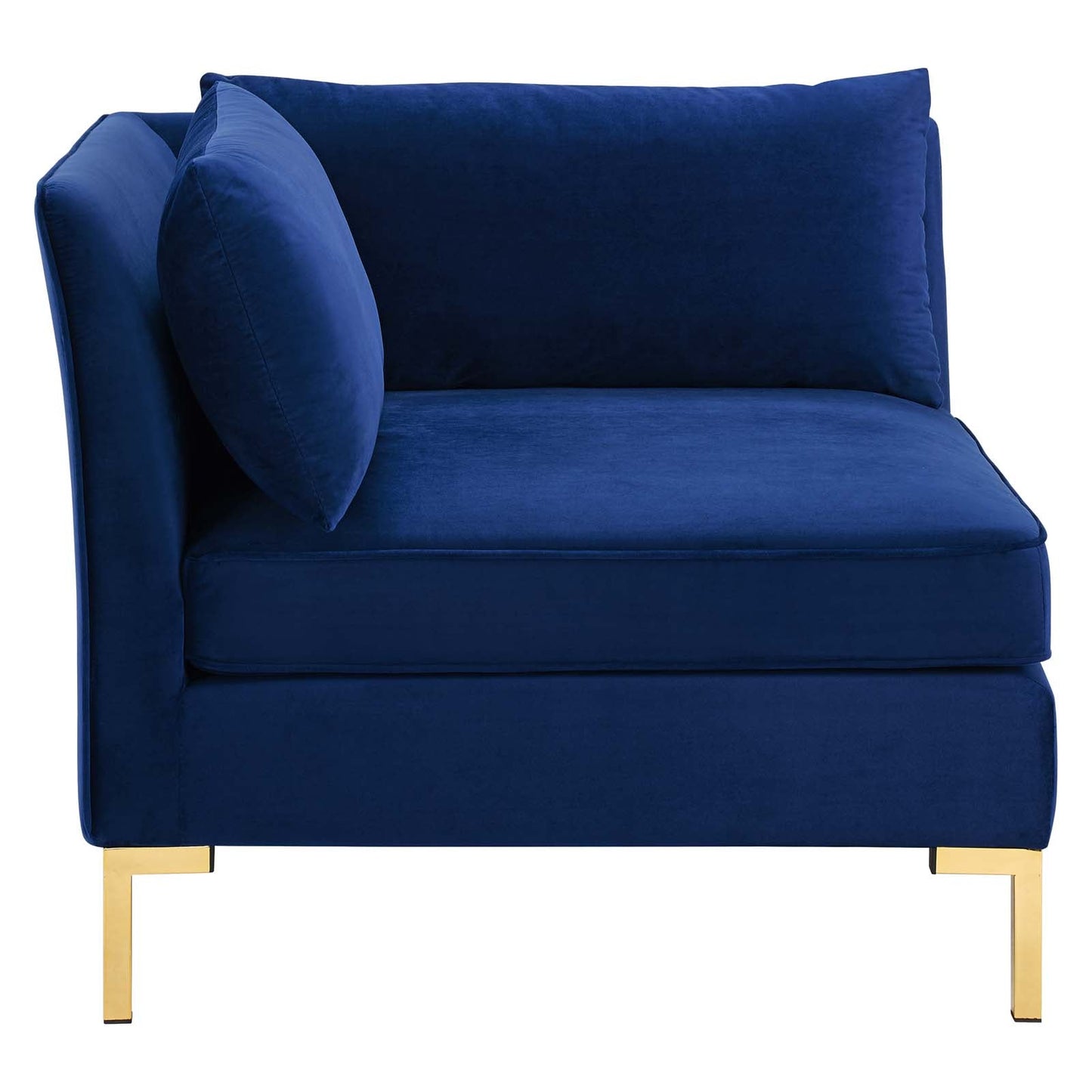 Ardent Performance Velvet Sectional Sofa Corner Chair Navy EEI-3985-NAV